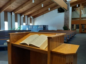 pews in the sanctuary of bethel baptist church